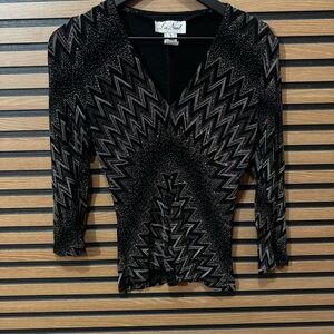 La Nuit Black Top with Silver Accents